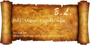 Böttger Letícia névjegykártya